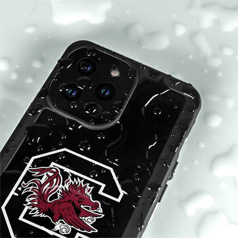 University of South Carolina Gamecocks Logo Black iPhone 15 Pro Waterproof Case